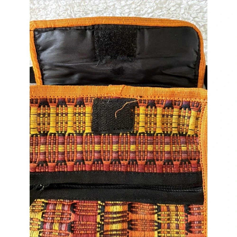 Colorful Woven Crossbody Bag Boho Festival Travel Purse Multi Pocket Bohemian